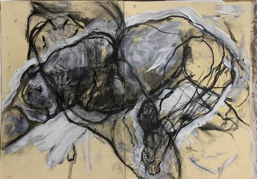 33x45.5 cm, charcoal and acrylic on hard paper, 2020 (2)